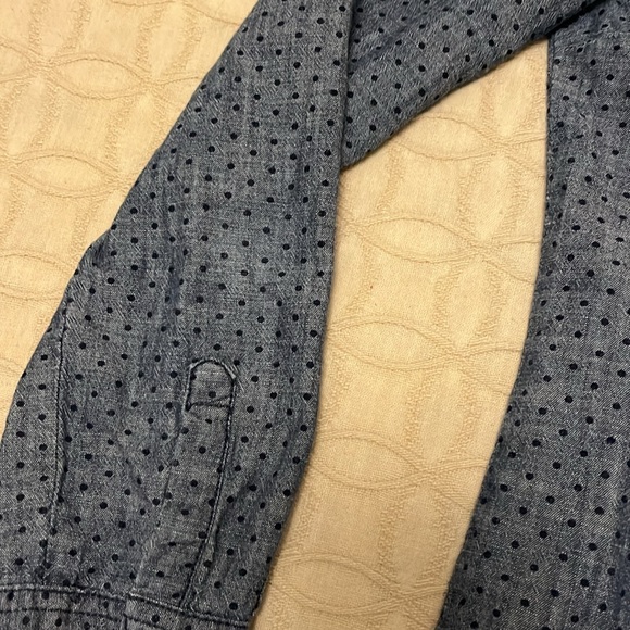 Old Navy Blue Jean long sleeve polka dot button up - Picture 5 of 7